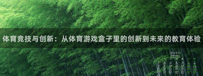 678体育知识：体育竞技与创新：从体育游戏盒子里的创新到未来的教育体验
