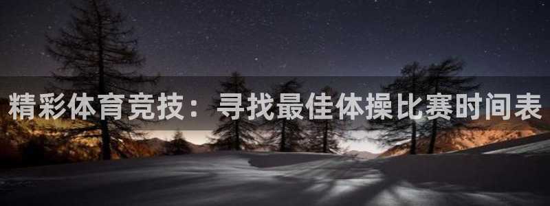 678体育官网：精彩体育竞技：寻找最佳体操比赛时间表